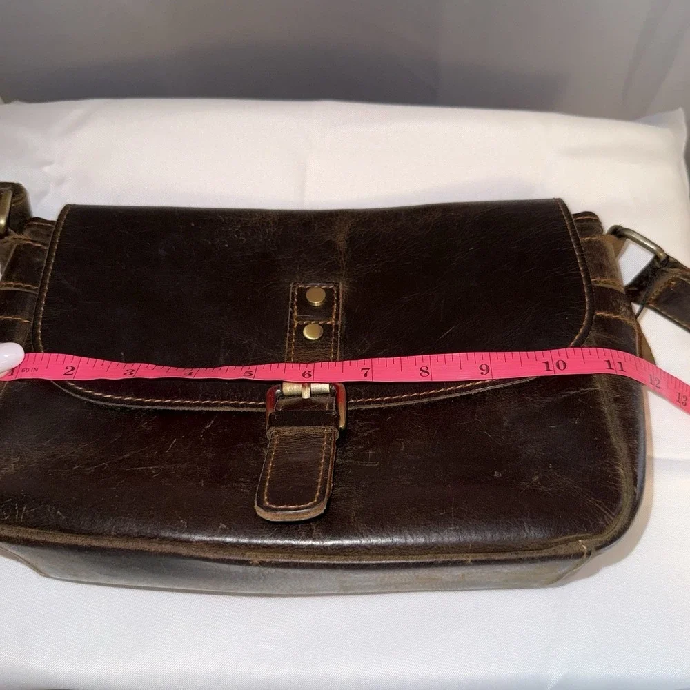 Unbranded Dark Brown Leather Shoulder Messenger Crossbody Bag Purse